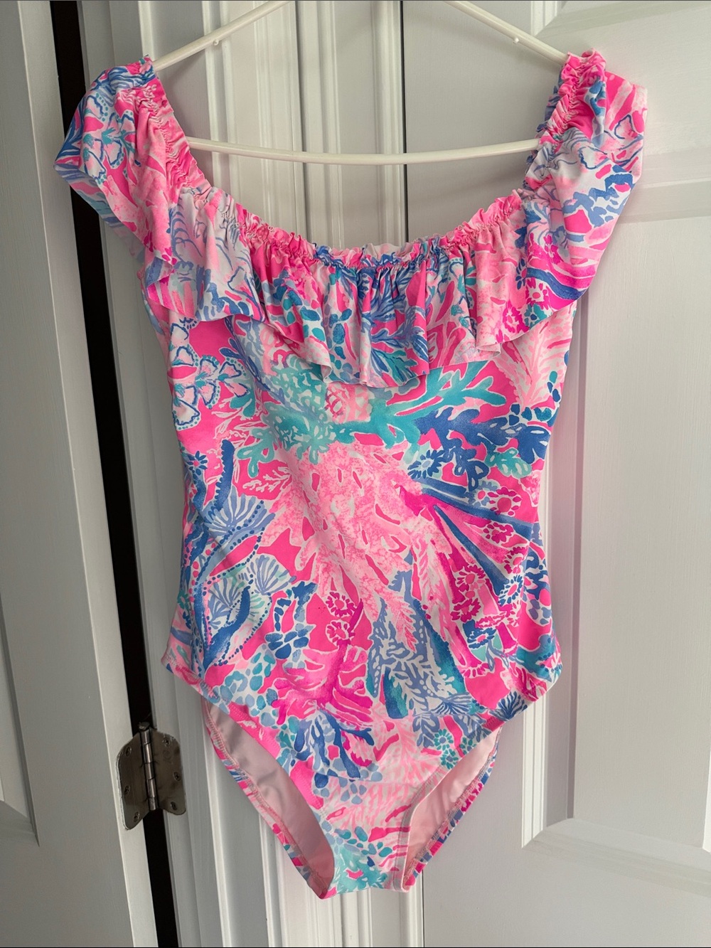 Lilly Pulitzer One-Piece Swimsuit - Pink & Blue Tropical Print